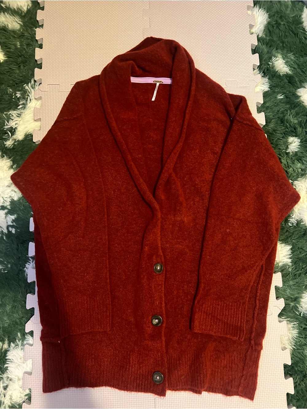 Free People Eucalyptus cardigan in Brick Red